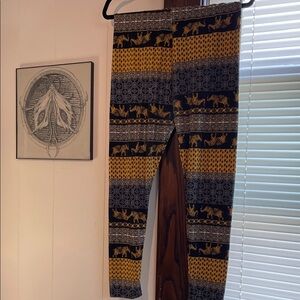 Rue21 Yellow and Black Patterned Leggings